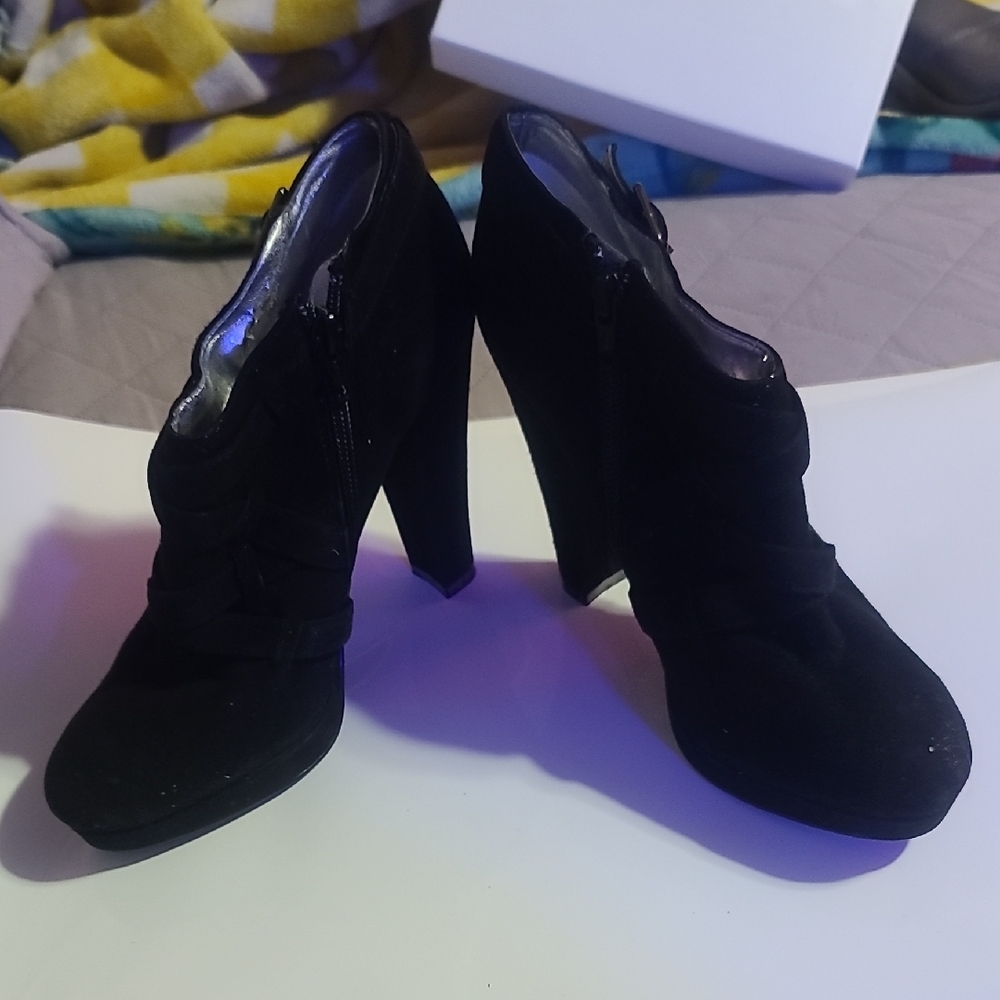 Calvin Klein Black Heeled Ankle Boots